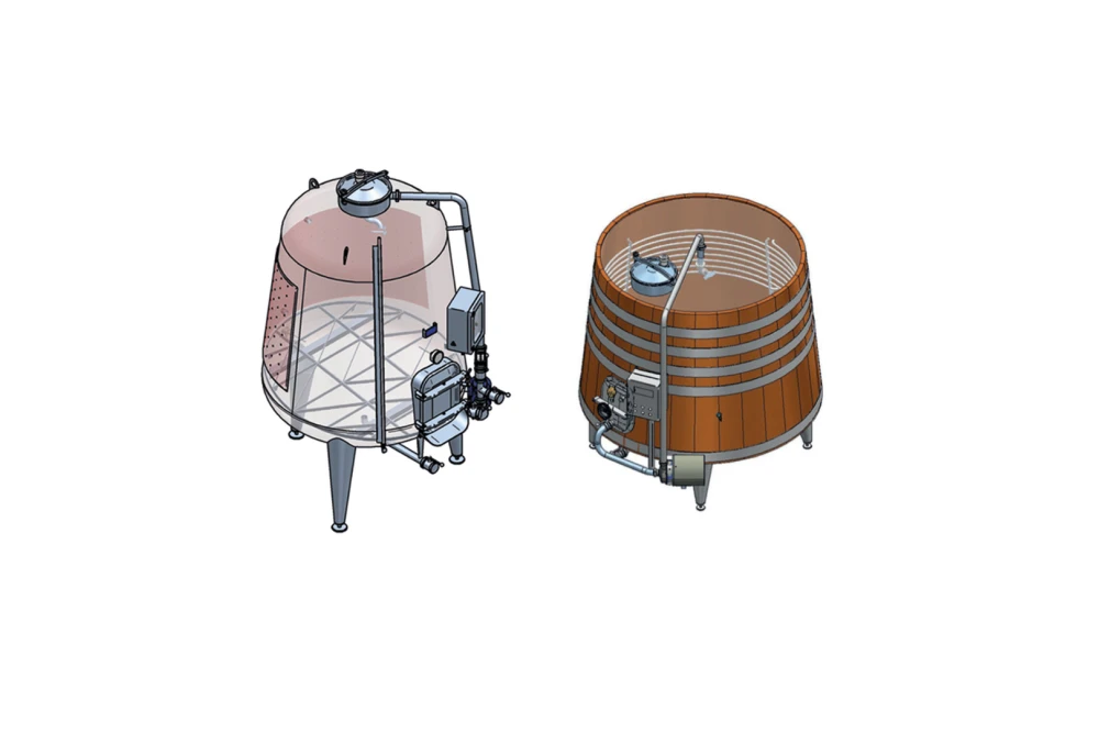 Fermentator tronconic din metal sau lemn tip „Barrel” pentru vinuri premium